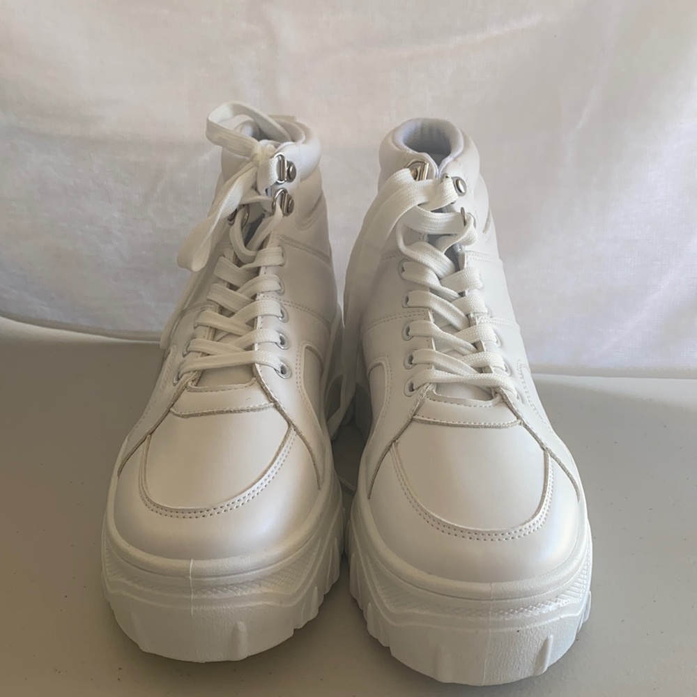 Nasty Gal White Chunky Platform Sneakers